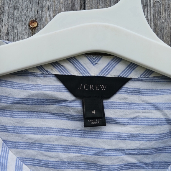 J.crew Stripe Embroidered Suburst Popover Sleeveless Blouse Top Womens Sz 4 - Picture 4 of 5